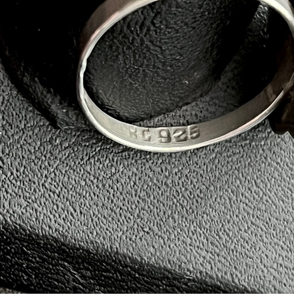 Vintage Taxco Mexico sterling silver and mother of pearl ring - Picture 10 of 11